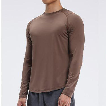 Mens Sports Running 90%Polyester   10%Spandex Long Sleeve Shirt B42113 print logo 1