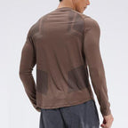Mens Sports Running 90%Polyester   10%Spandex Long Sleeve Shirt B42113 print logo 2