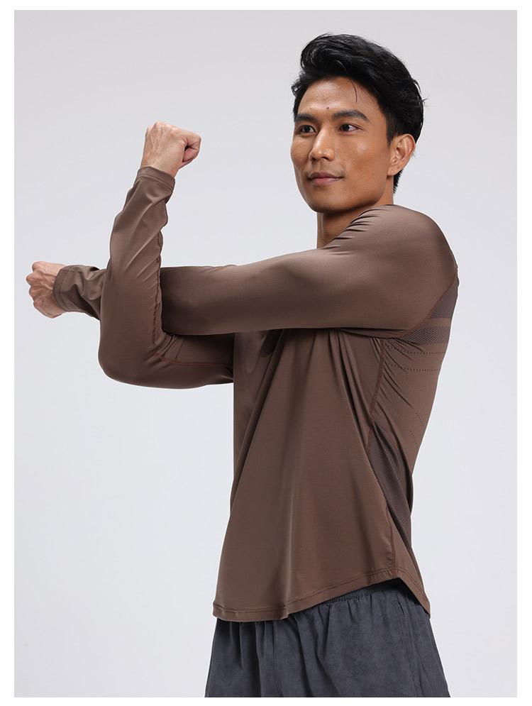 Mens Sports Running 90%Polyester   10%Spandex Long Sleeve Shirt B42113 print logo 38
