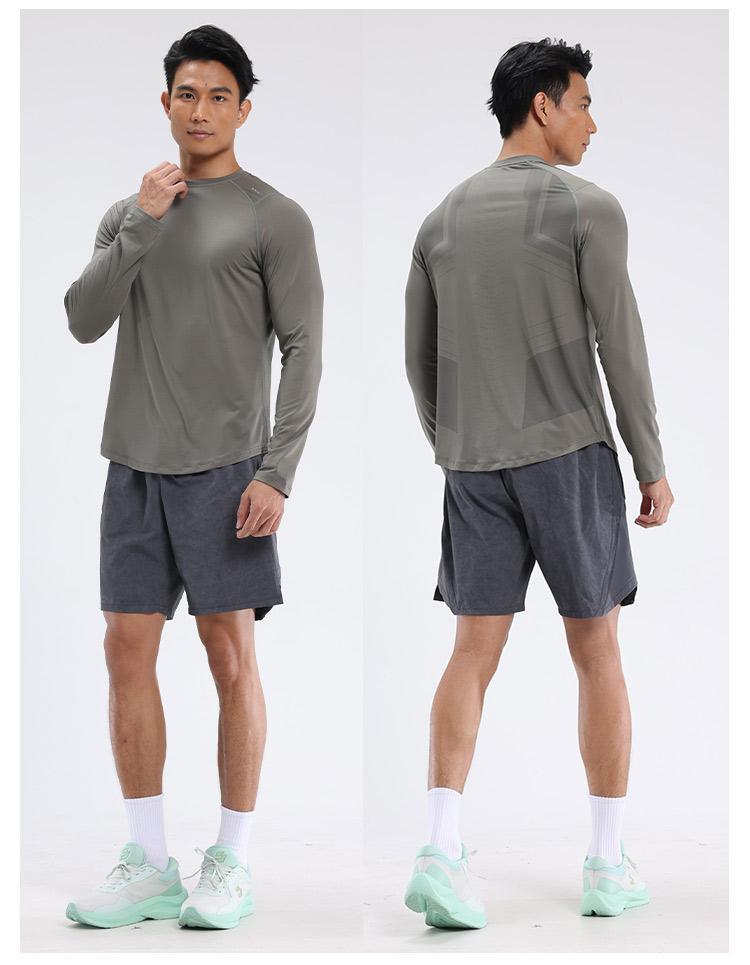 Mens Sports Running 90%Polyester   10%Spandex Long Sleeve Shirt B42113 print logo 35