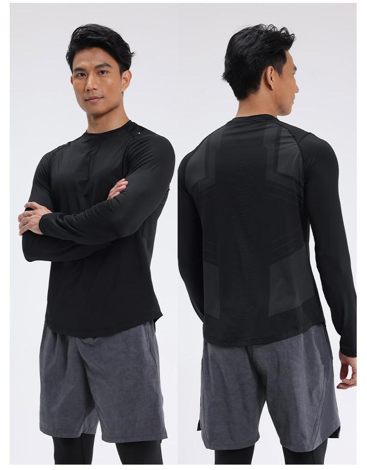 Mens Sports Running 90%Polyester   10%Spandex Long Sleeve Shirt B42113 print logo 39
