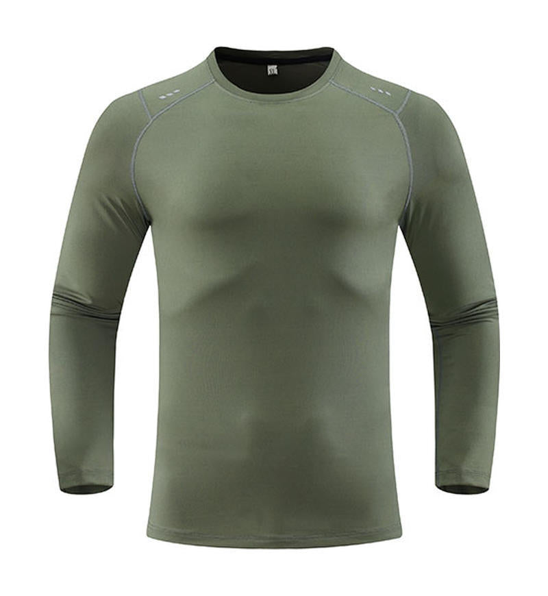 Mens Sports Running 90%Polyester   10%Spandex Long Sleeve Shirt B42113 print logo 3