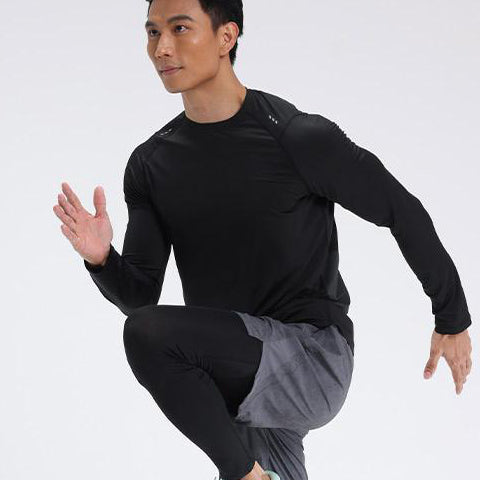 Mens Sports Running 90%Polyester   10%Spandex Long Sleeve Shirt B42113 print logo 16