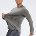 Mens Sports Running 90%Polyester   10%Spandex Long Sleeve Shirt B42113 print logo 20