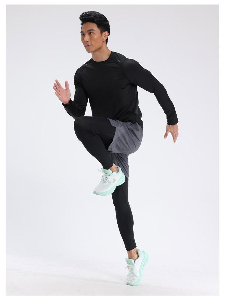 Mens Sports Running 90%Polyester   10%Spandex Long Sleeve Shirt B42113 print logo 40