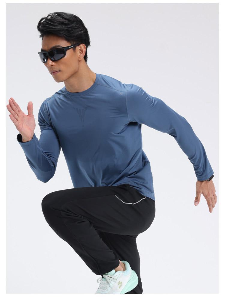 Mens gym workout 90%Polyester 10%Spandex long sleeve shirt B42114 print logo 28