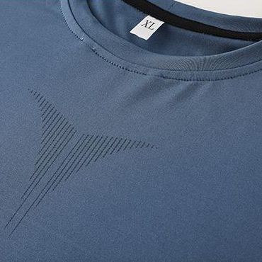 Mens gym workout 90%Polyester 10%Spandex long sleeve shirt B42114 print logo 20