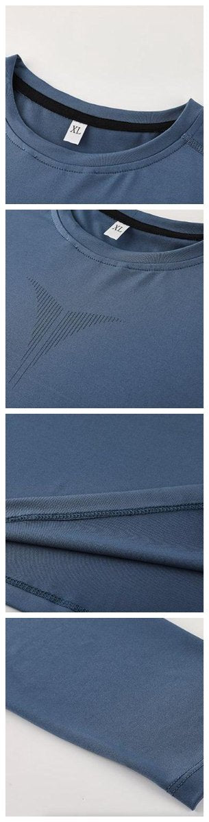 Mens gym workout 90%Polyester 10%Spandex long sleeve shirt B42114 print logo 34