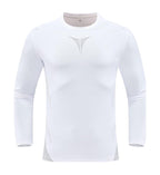Mens gym workout 90%Polyester 10%Spandex long sleeve shirt B42114 print logo 3