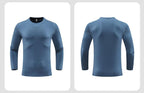 Mens gym workout 90%Polyester 10%Spandex long sleeve shirt B42114 print logo 23