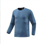 Mens gym workout 90%Polyester 10%Spandex long sleeve shirt B42114 print logo 8