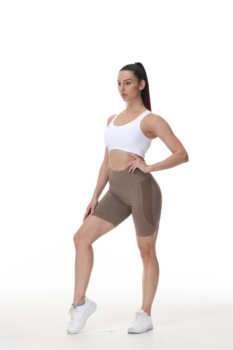 Womens Butt Lift Yoga Spandex Nylon Shorts B5228 print logo 5