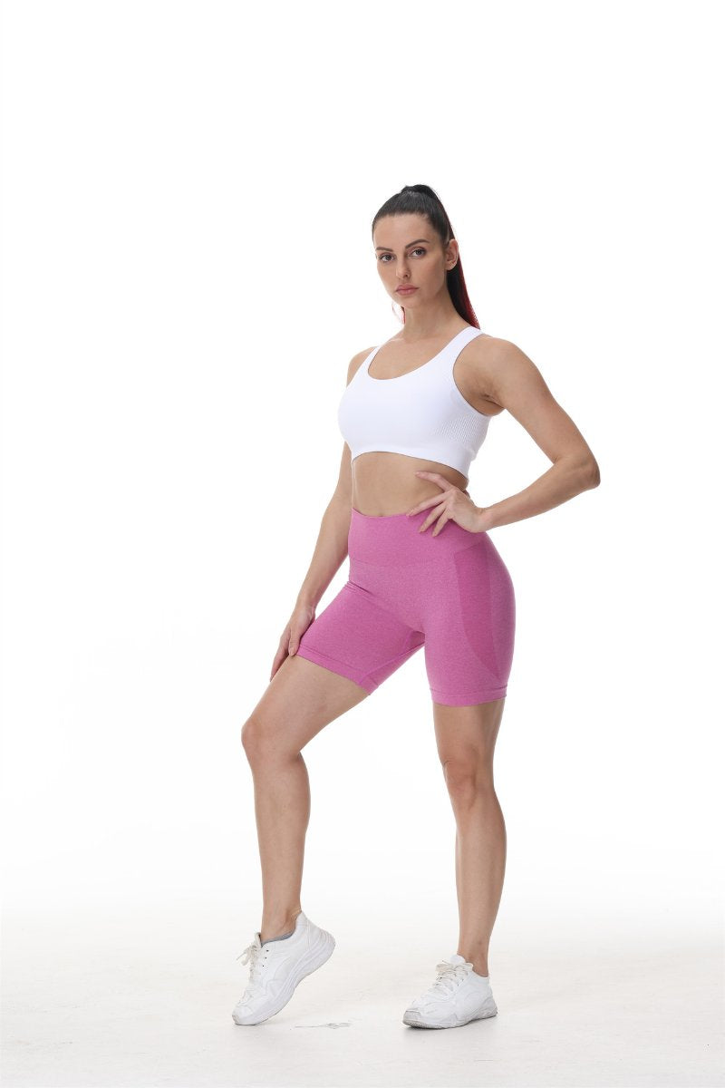 Womens Butt Lift Yoga Spandex Nylon Shorts B5228 print logo 4