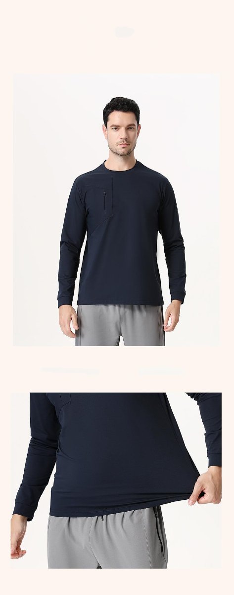 Mens Gym Fitness 100%Polyester long sleeve shirt B668 print logo 24