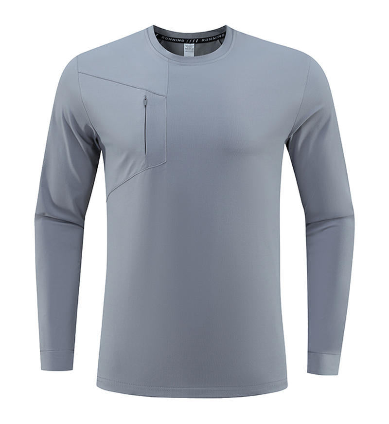Mens Gym Fitness 100%Polyester long sleeve shirt B668 print logo 5