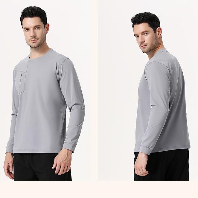 Mens Gym Fitness 100%Polyester long sleeve shirt B668 print logo 18