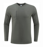 Mens Gym Fitness 100%Polyester long sleeve shirt B668 print logo 4