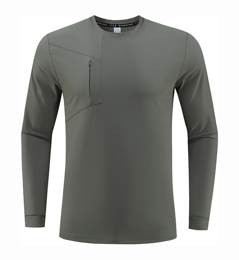 Mens Gym Fitness 100%Polyester long sleeve shirt B668 print logo 4