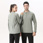 Mens Workout Fitness 90%Polyester   10%Spandex Quarter zip shirt B669 print logo 9