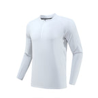 Mens Workout Fitness 90%Polyester   10%Spandex Quarter zip shirt B669 print logo 13