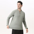 Mens Workout Fitness 90%Polyester   10%Spandex Quarter zip shirt B669 print logo 10