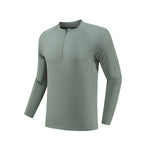 Mens Workout Fitness 90%Polyester   10%Spandex Quarter zip shirt B669 print logo 15