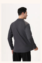 Mens Gym Sportswear 95%Polyester   5%Spandex Quarter zip shirt B670 print logo 29