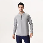 Mens Gym Sportswear 95%Polyester   5%Spandex Quarter zip shirt B670 print logo 9