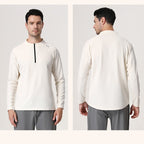 Mens Gym Sportswear 95%Polyester   5%Spandex Quarter zip shirt B670 print logo 17