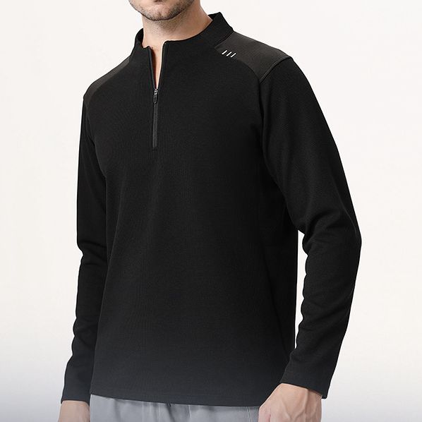 Mens Gym Sportswear 95%Polyester   5%Spandex Quarter zip shirt B670 print logo 22