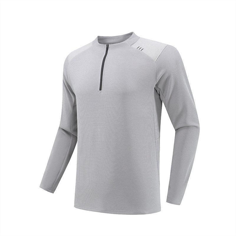 Mens Gym Sportswear 95%Polyester   5%Spandex Quarter zip shirt B670 print logo 10