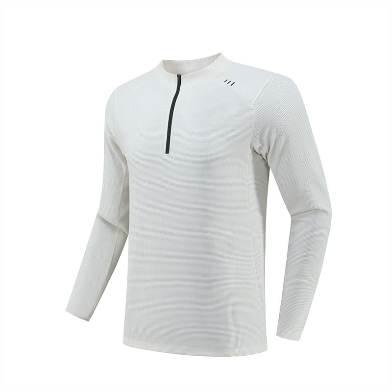 Mens Gym Sportswear 95%Polyester   5%Spandex Quarter zip shirt B670 print logo 11