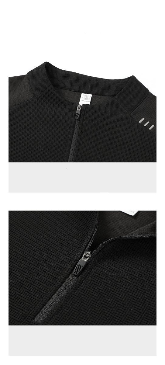 Mens Gym Sportswear 95%Polyester   5%Spandex Quarter zip shirt B670 print logo 23
