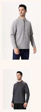 Mens Gym Sportswear 95%Polyester   5%Spandex Quarter zip shirt B670 print logo 28