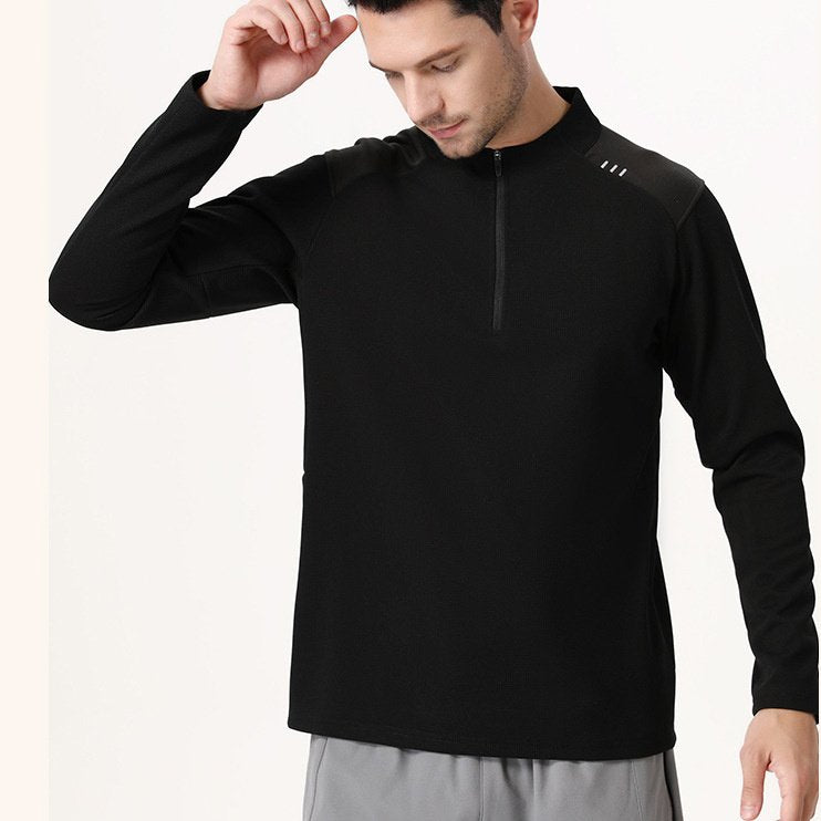 Mens Gym Sportswear 95%Polyester   5%Spandex Quarter zip shirt B670 print logo 20