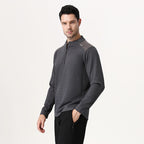 Mens Gym Sportswear 95%Polyester   5%Spandex Quarter zip shirt B670 print logo 8