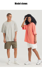 Mens Streetwear Boxy Fit 100% cotton Oversize Tshirt BOXY-033 print logo 43