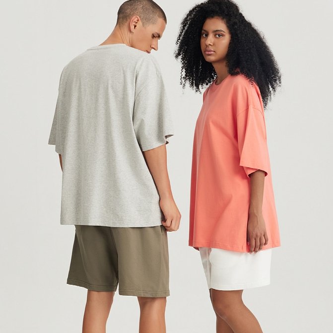 Mens Streetwear Boxy Fit 100% cotton Oversize Tshirt BOXY-033 print logo 45