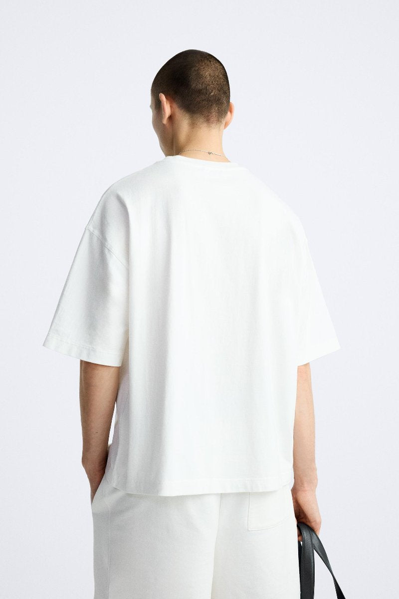 Mens Streetwear Boxy Fit 100% cotton Oversize Tshirt BOXY-033 print logo 13