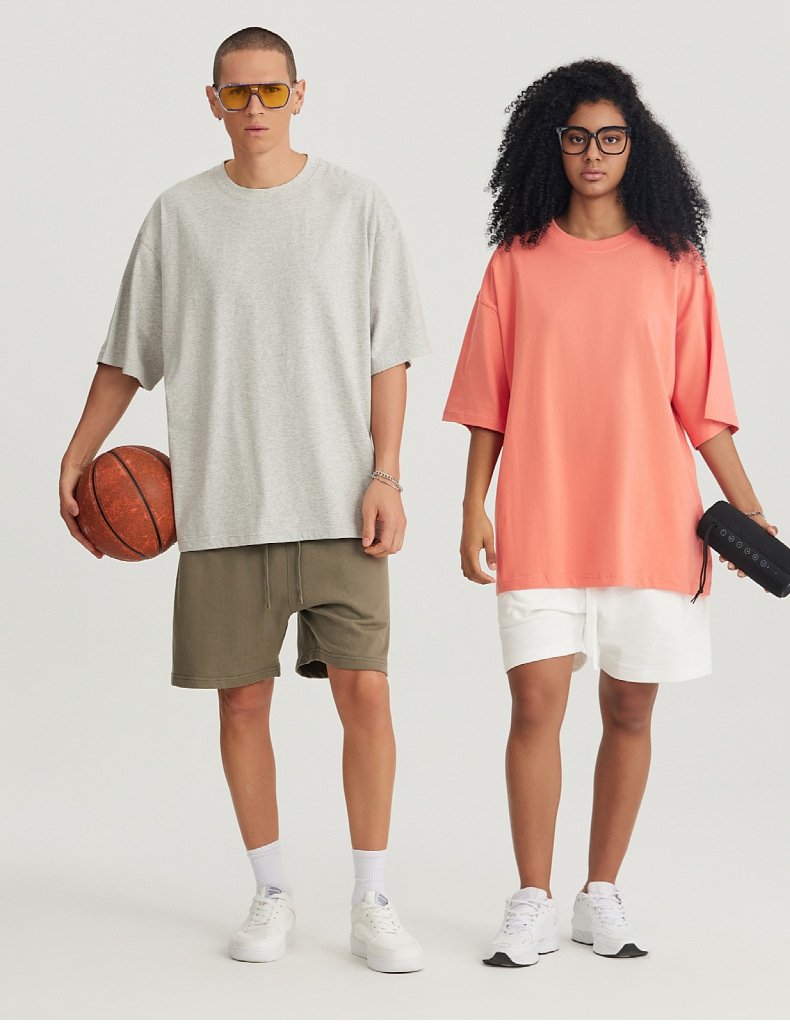 Mens Streetwear Boxy Fit 100% cotton Oversize Tshirt BOXY-033 print logo 46