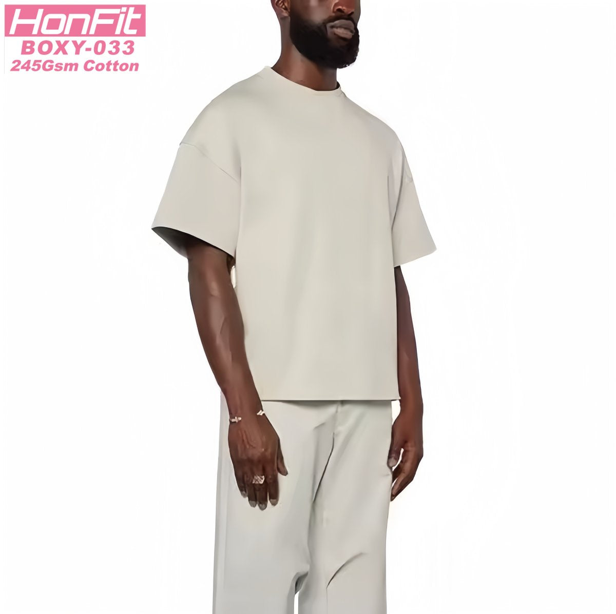 Mens Streetwear Boxy Fit 100% cotton Oversize Tshirt BOXY-033 print logo 34