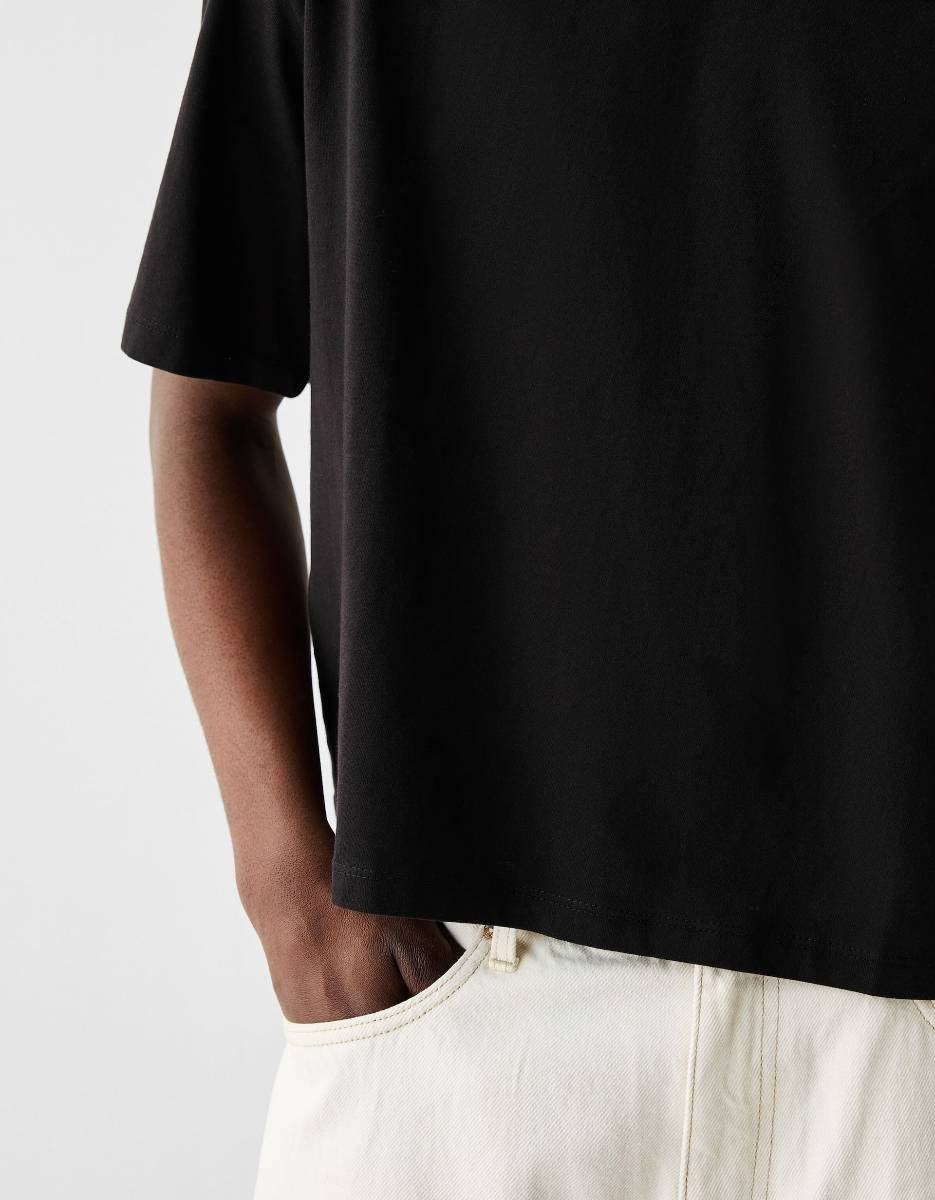 Mens Streetwear Boxy Fit 100% cotton Oversize Tshirt BOXY-033 print logo 6