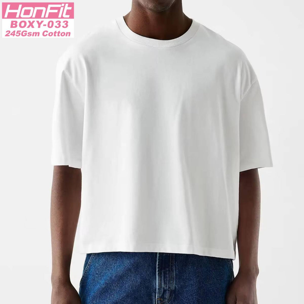 Mens Streetwear Boxy Fit 100% cotton Oversize Tshirt BOXY-033 print logo 35