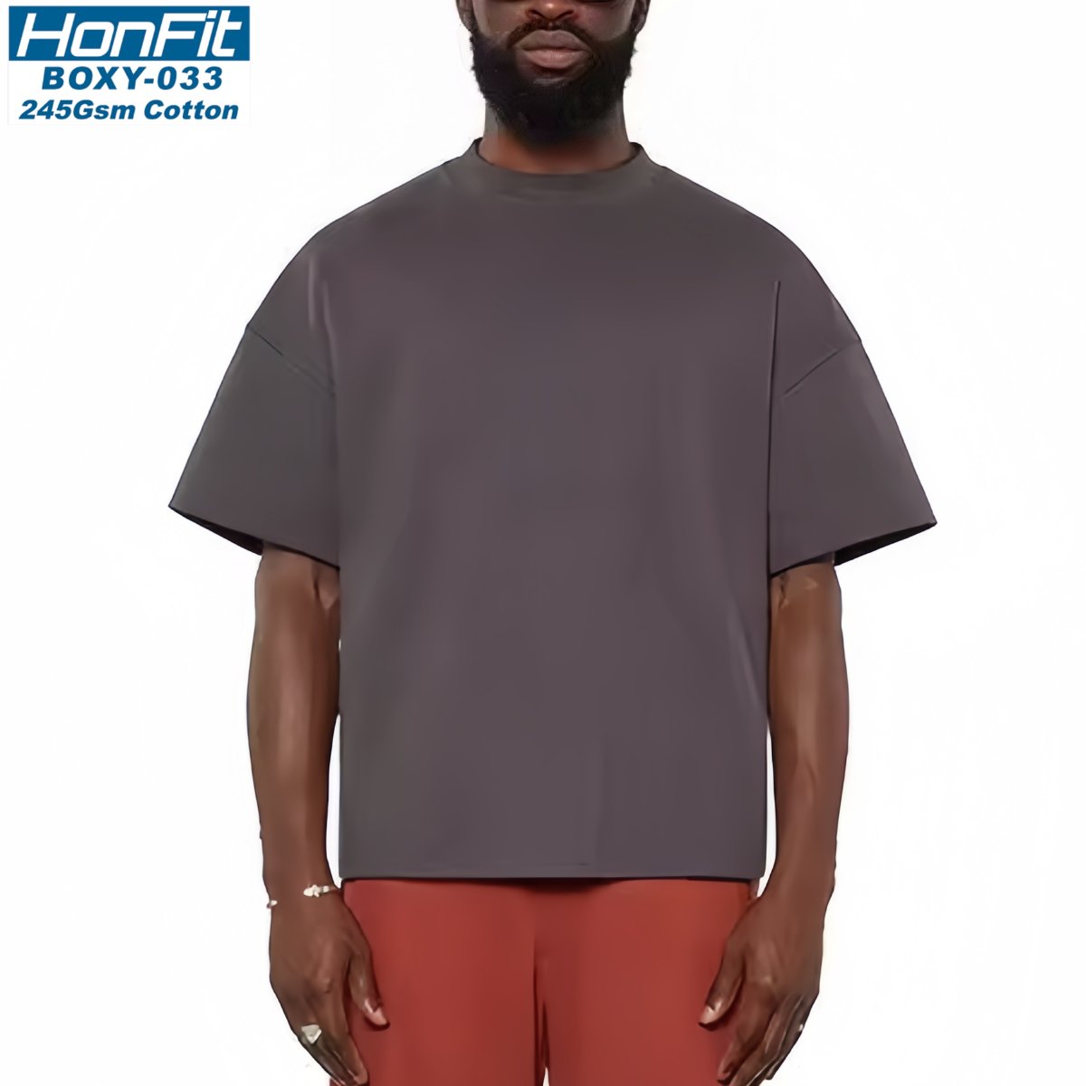 Mens Streetwear Boxy Fit 100% cotton Oversize Tshirt BOXY-033 print logo 32