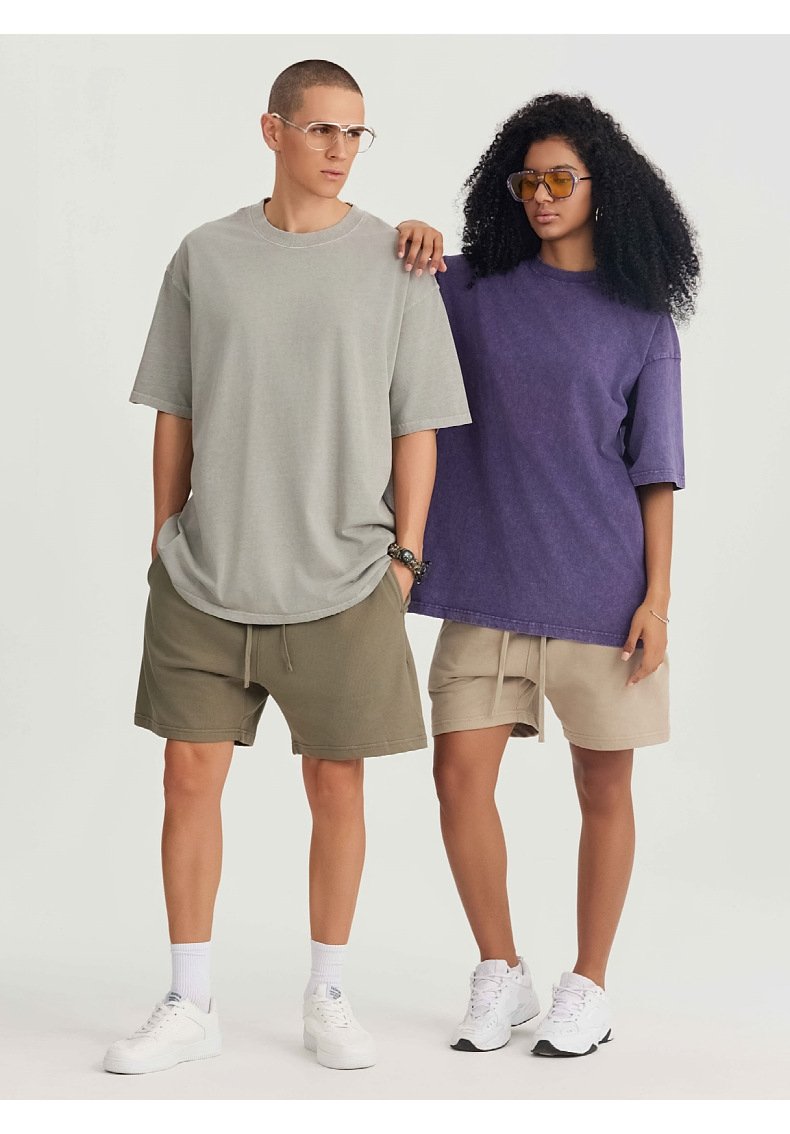 Mens Washed Boxy Fit 100% cotton Oversized Tshirt BOXY-T080 print logo 45