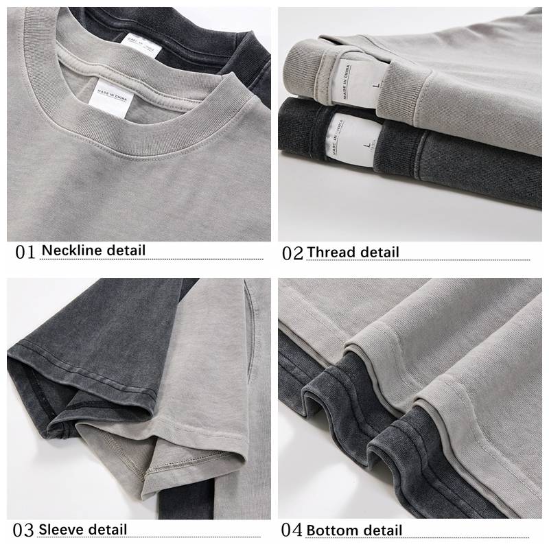 Mens Washed Boxy Fit 100% cotton Oversized Tshirt BOXY-T080 print logo 17