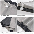 Mens Washed Boxy Fit 100% cotton Oversized Tshirt BOXY-T080 print logo 17