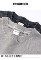 Mens Washed Boxy Fit 100% cotton Oversized Tshirt BOXY-T080 print logo 53