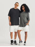 Mens Washed Boxy Fit 100% cotton Oversized Tshirt BOXY-T080 print logo 37