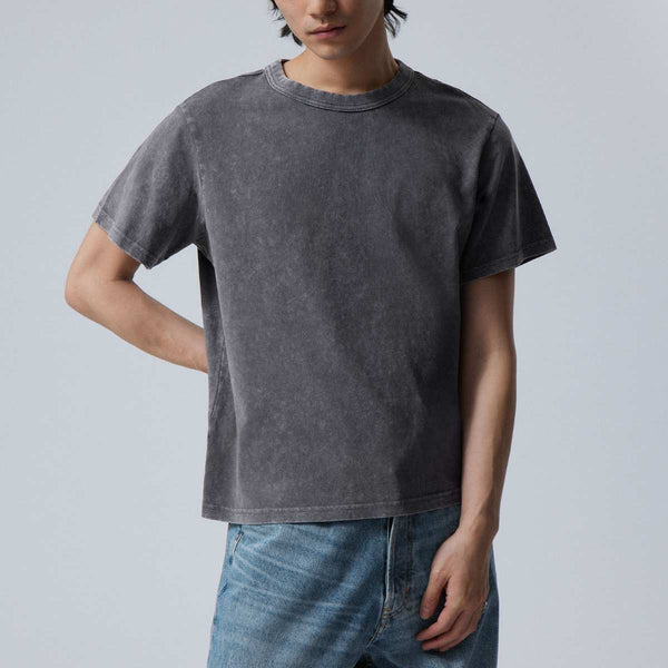 Mens Washed Boxy Fit 100% cotton Oversized Tshirt BOXY-T080 print logo 1